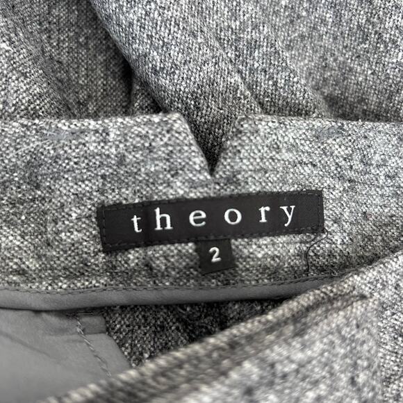 Theory Gray Virgin Wool Dress Pants Sz 2 - Picture 2 of 7